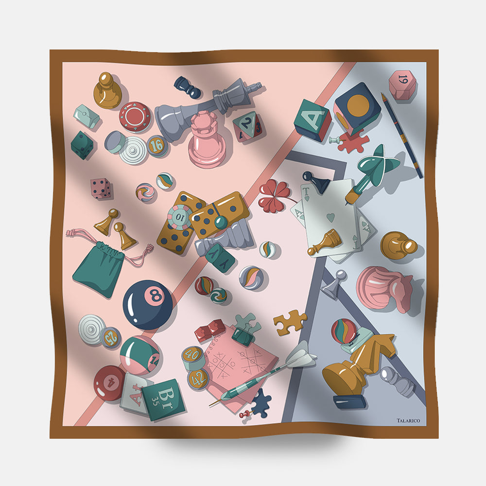 Foulard In Seta Twill 90 Scacco Matto