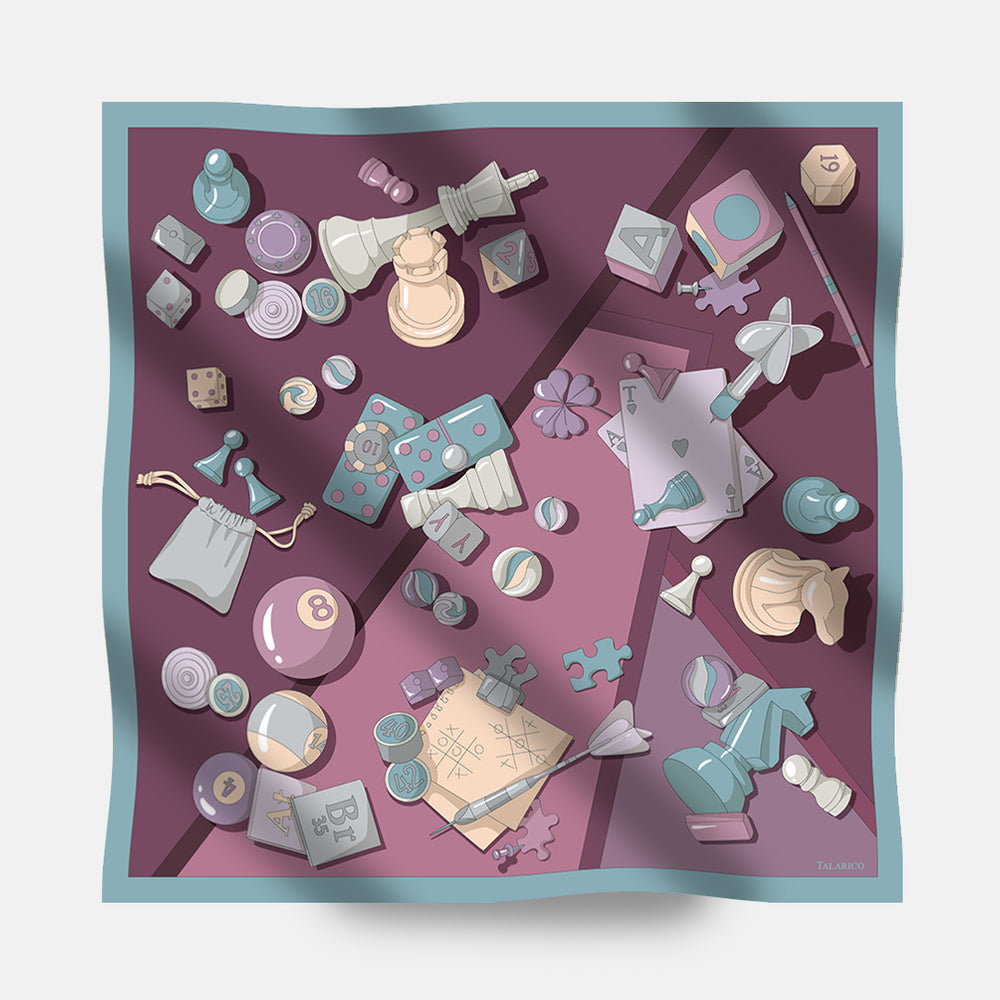 Foulard In Seta Twill 90 Scacco Matto