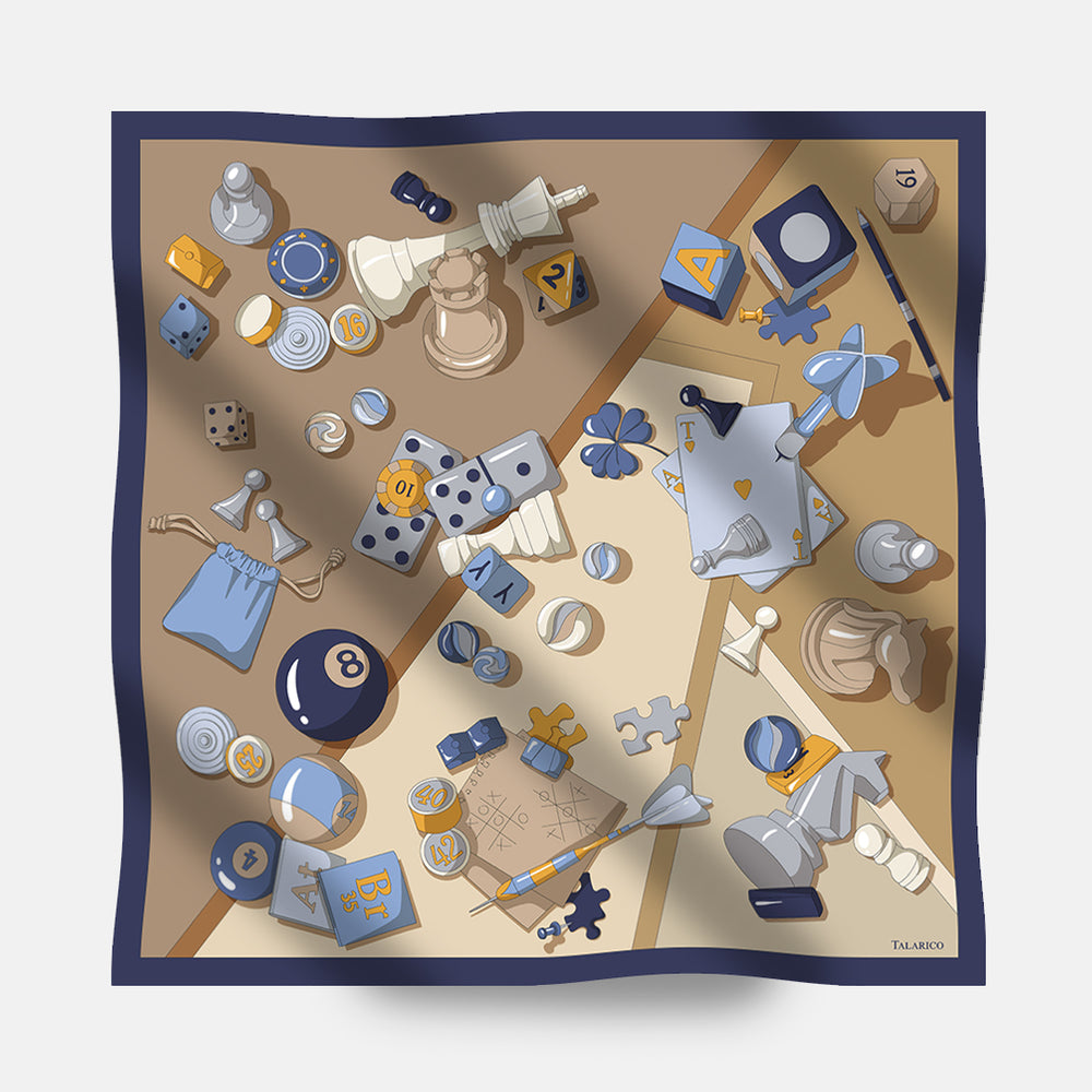 Foulard In Seta Twill 90 Scacco Matto