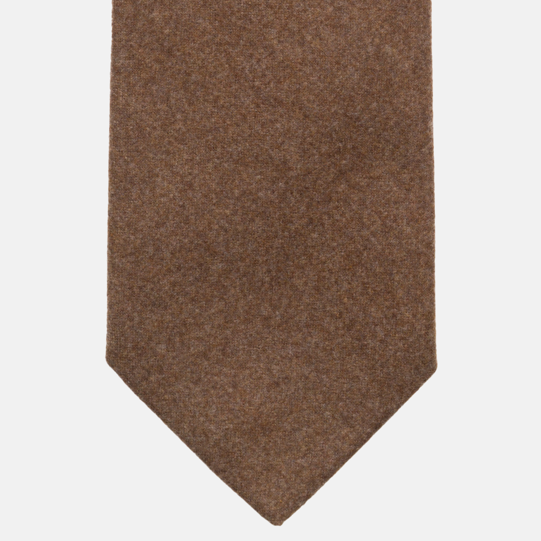 Brown Wool 3 Fold Tie
