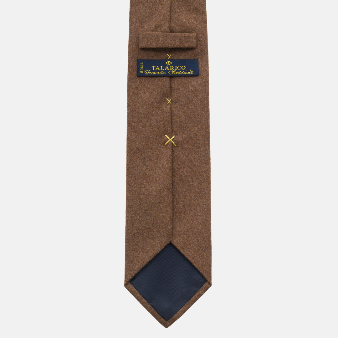 Brown Wool 3 Fold Tie