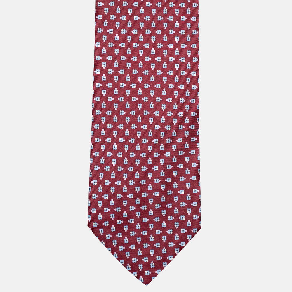 Cravatta 3 pieghe in Seta, Fantasia Floreale, Bordeaux - JA057247-13