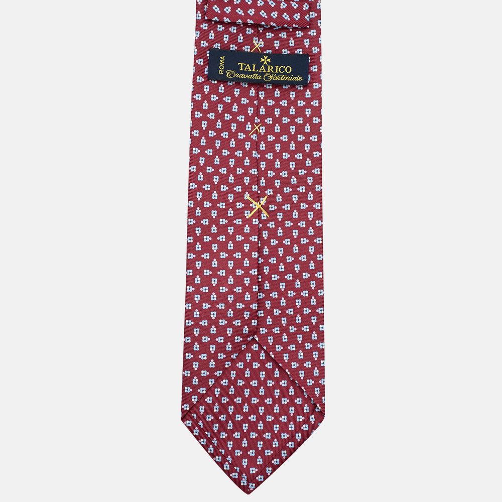 Cravatta 3 pieghe in Seta, Fantasia Floreale, Bordeaux - JA057247-13