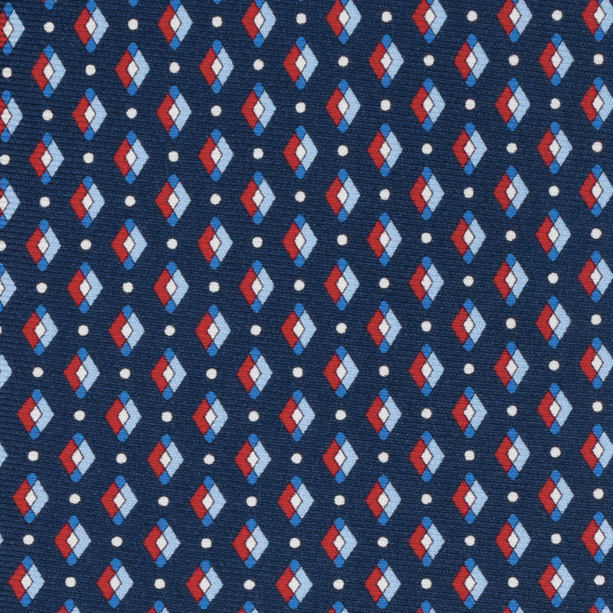 1999 Collection Tie in Heavy Silk Blue Geometric Pattern