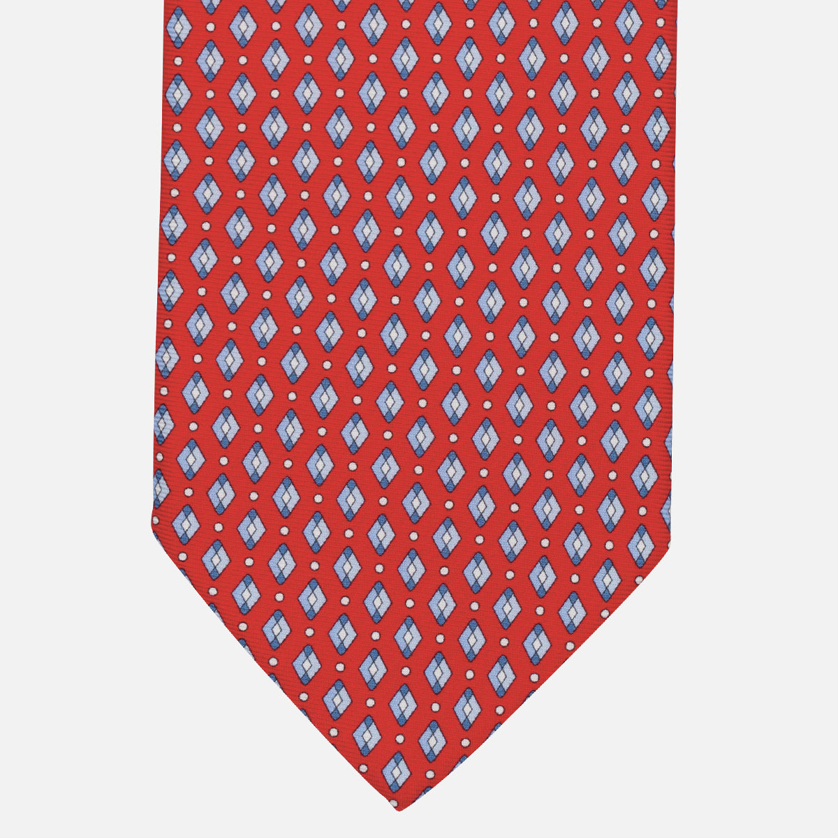 1999 Collection Tie in Heavy Silk Blue Geometric Pattern