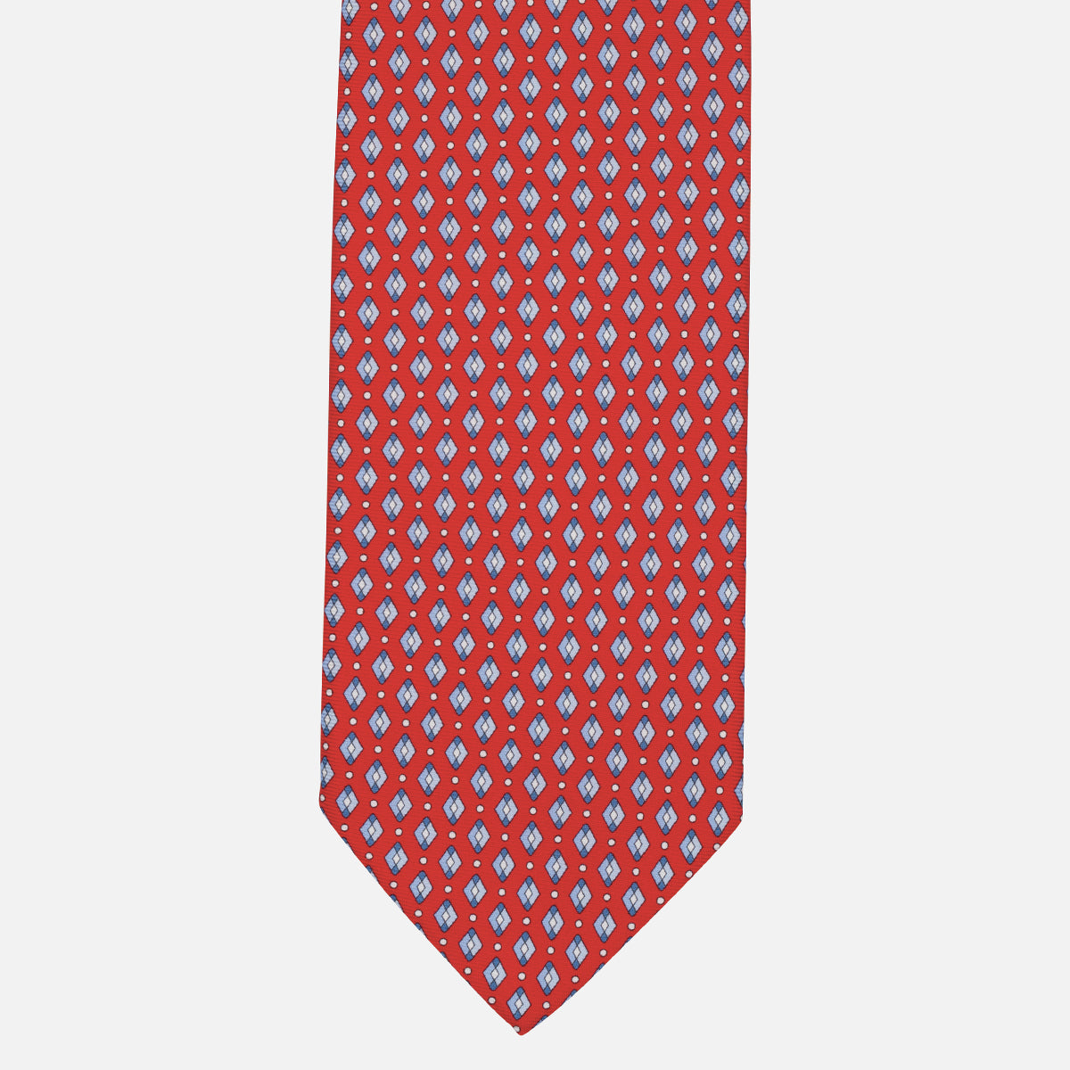 1999 Collection Tie in Heavy Silk Blue Geometric Pattern