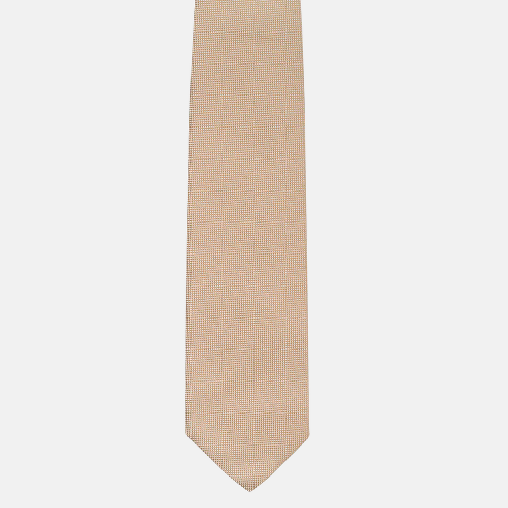 Beige Solid Color Panamino Silk Tie - TAL271