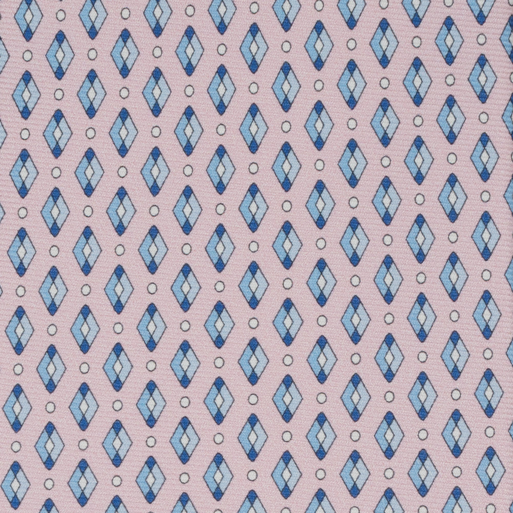 1999 Collection Tie in Heavy Silk Blue Geometric Pattern