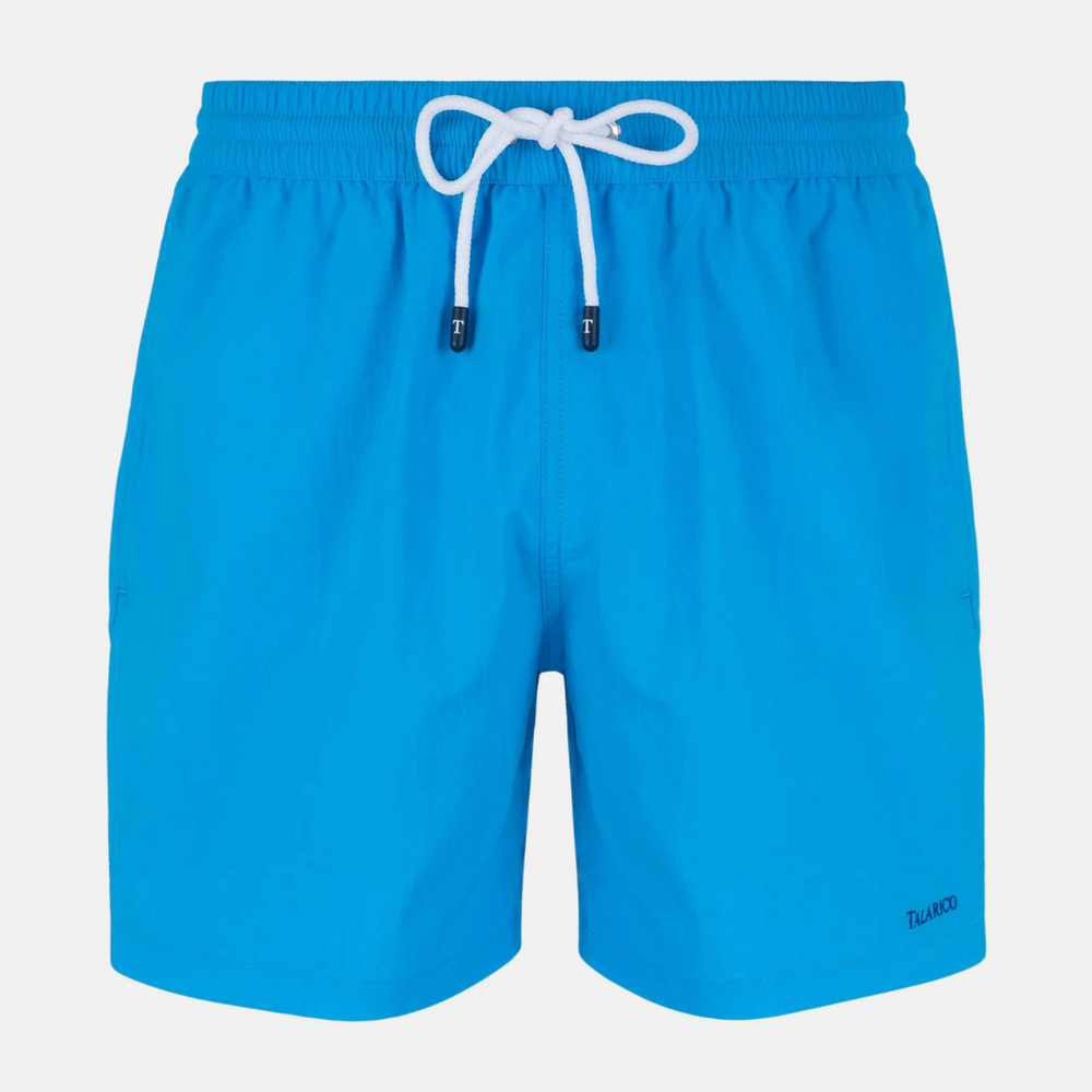 Costume Mare Talarico Tinta Unita Con Tasca Bicolore  Piscina / Blu