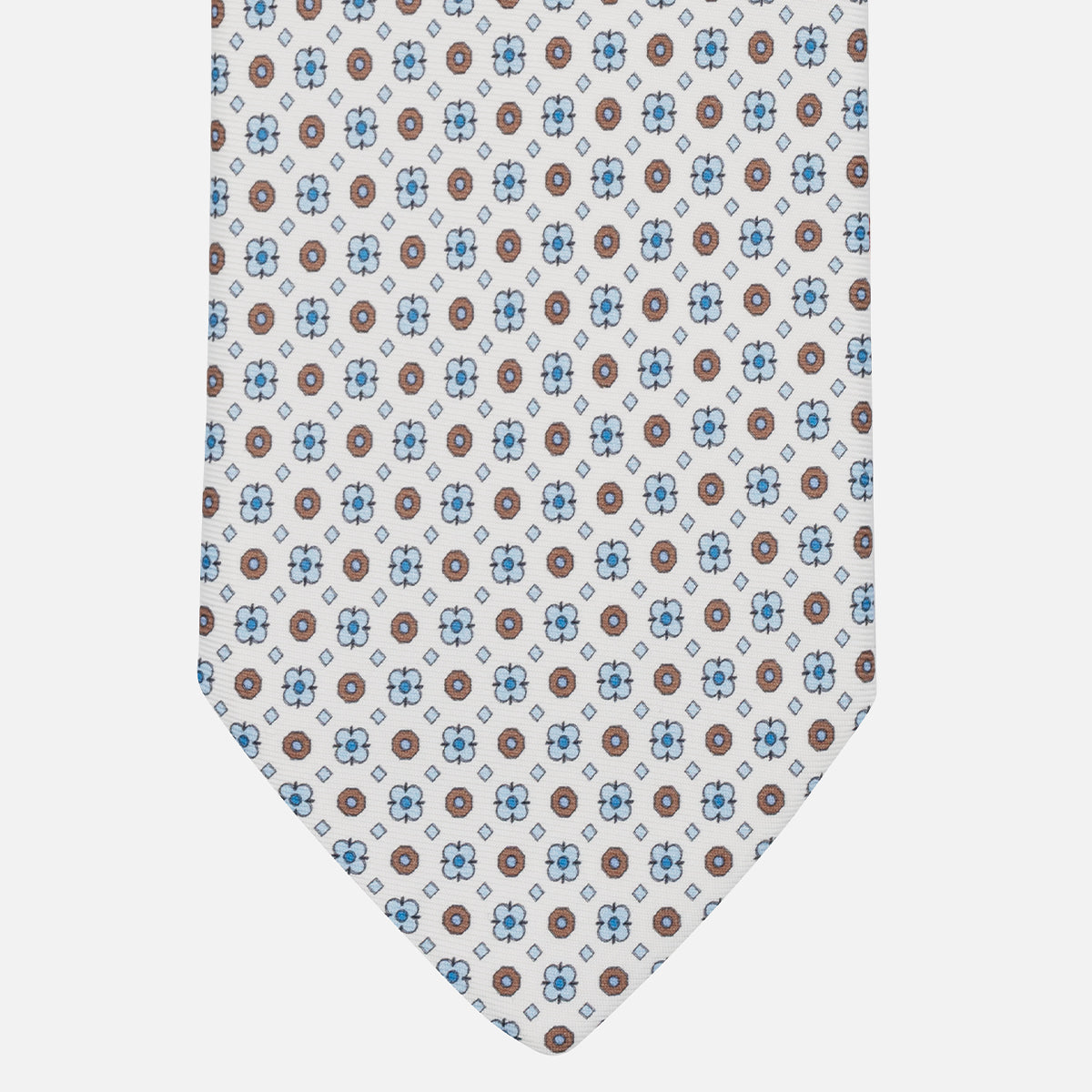 1999 Collection Tie in Heavy Silk Blue Geometric Pattern