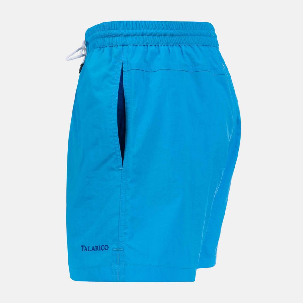 Costume Mare Talarico Tinta Unita Con Tasca Bicolore  Piscina / Blu