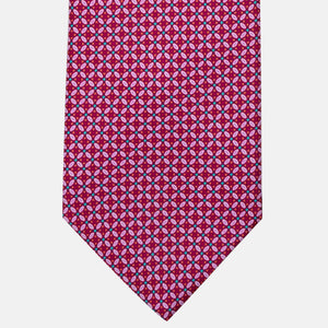 Cravatta 3 Pieghe in Raso Satin Fantasia Floreale Magenta - JA241001-1