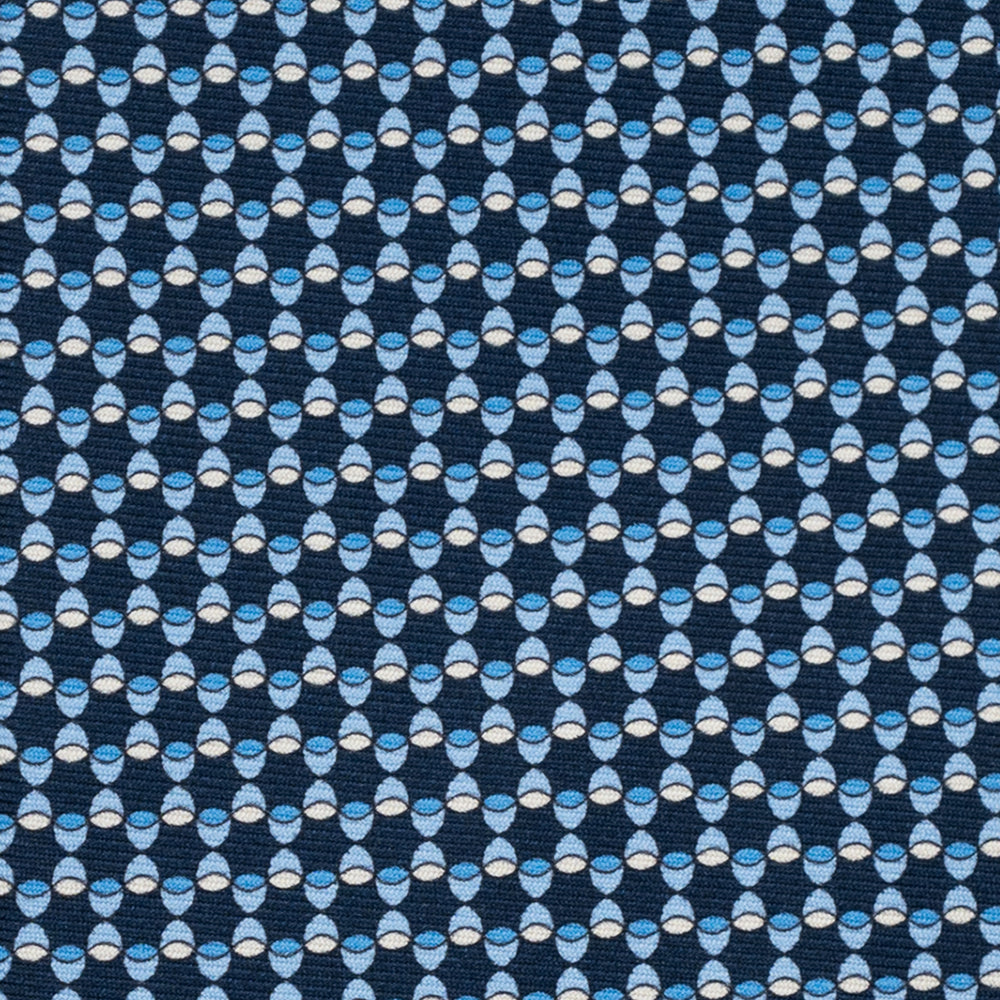 Cravatta 3 pieghe in Seta, Fantasia Geometrica, Blu Celeste - JC057249-1