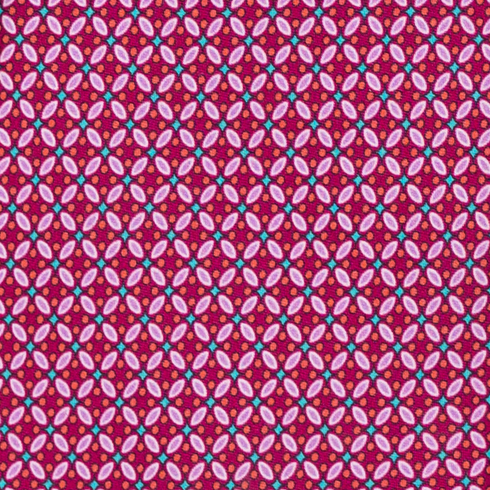 Cravatta 3 Pieghe in Raso Satin Fantasia Floreale Magenta - JA241001-1