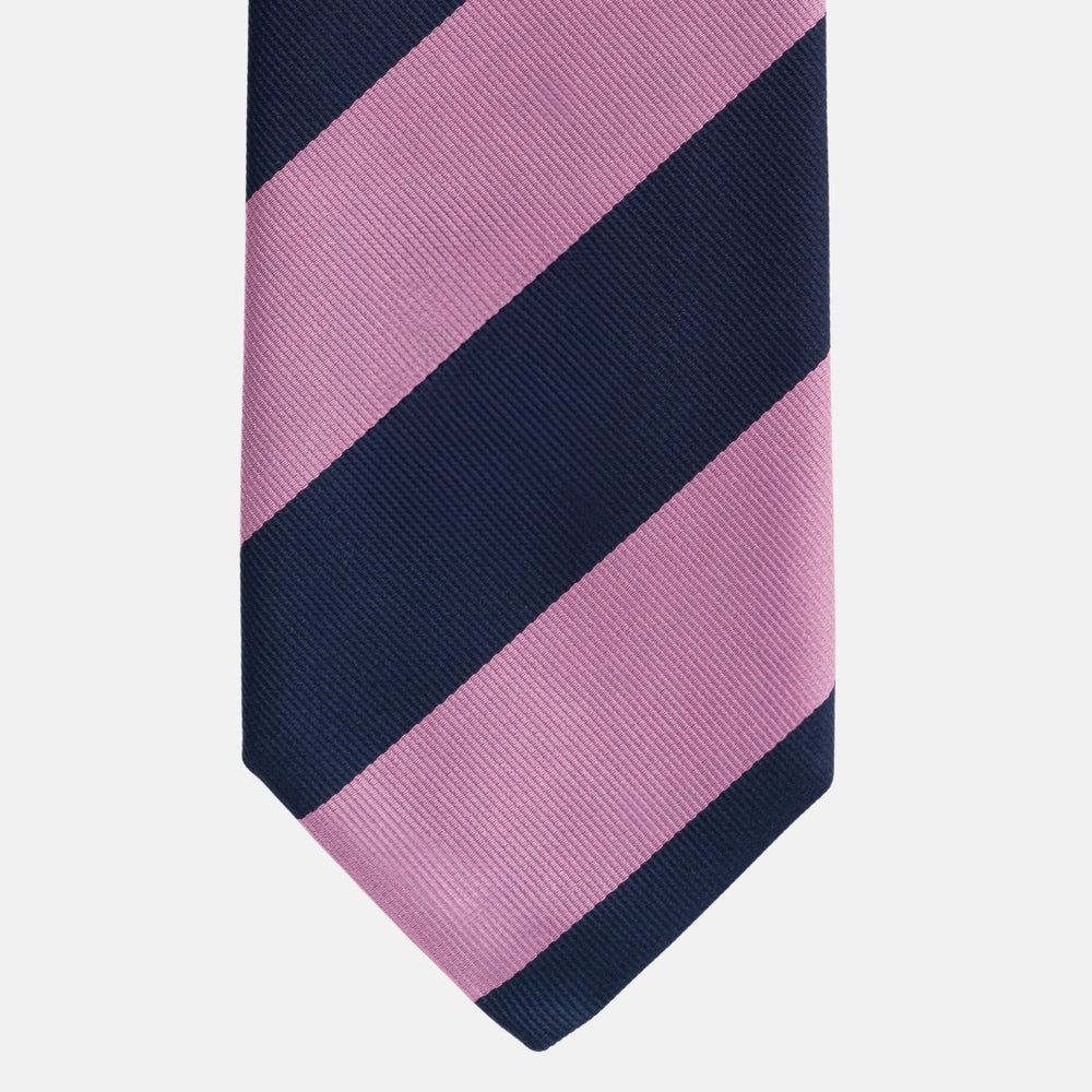 Silk Regimental Tie Blue Pink TAL 506