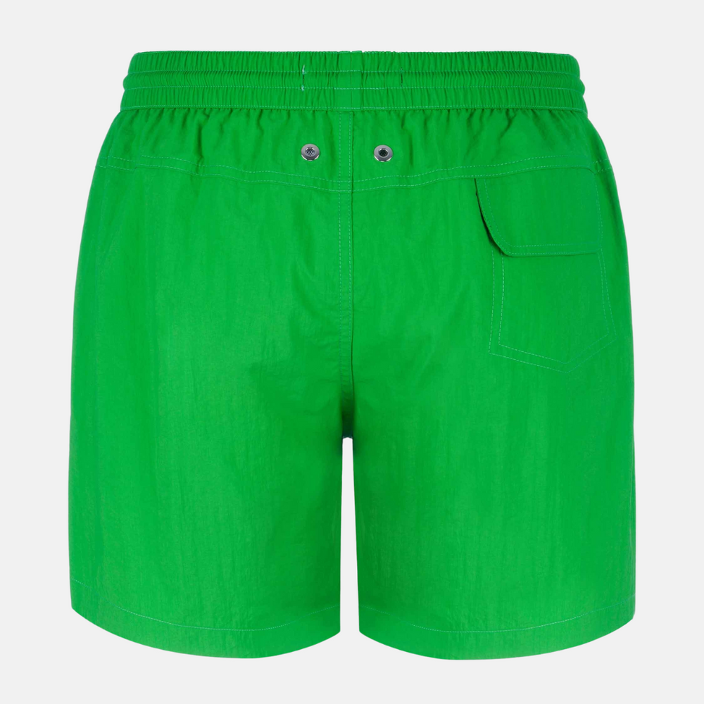 Costume Mare Talarico Tinta Unita Con Tasca Bicolore Verde / Avio