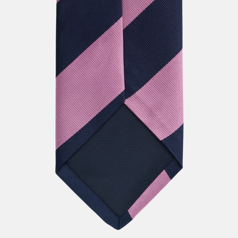 Silk Regimental Tie Blue Pink TAL 506
