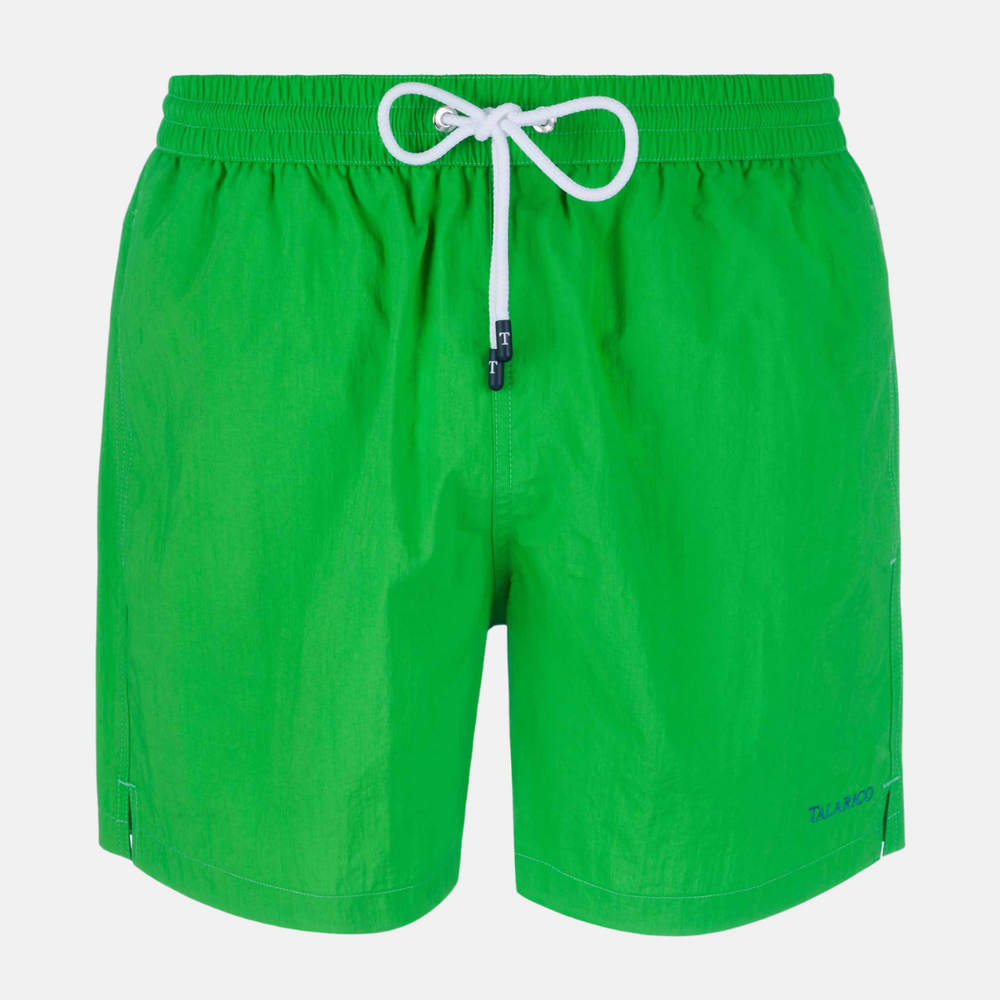 Costume Mare Talarico Tinta Unita Con Tasca Bicolore Verde / Ottanio