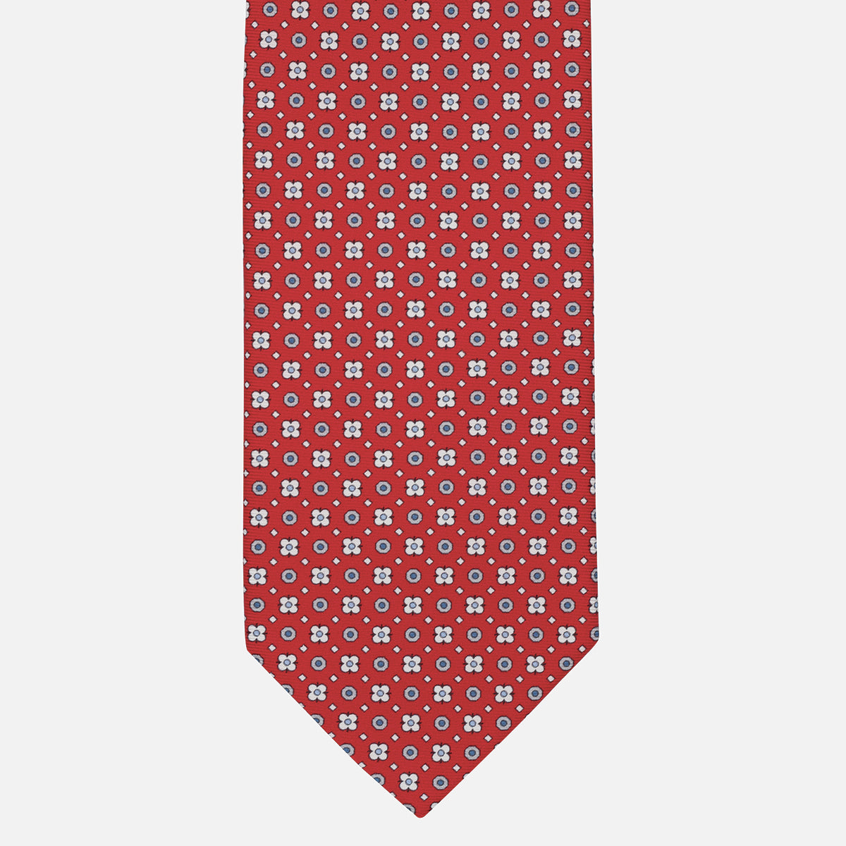 1999 Collection Tie in Heavy Silk Blue Geometric Pattern