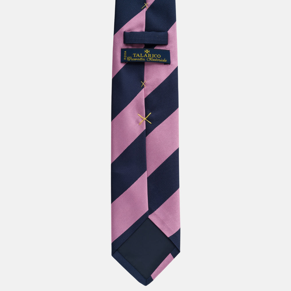 Silk Regimental Tie Blue Pink TAL 506