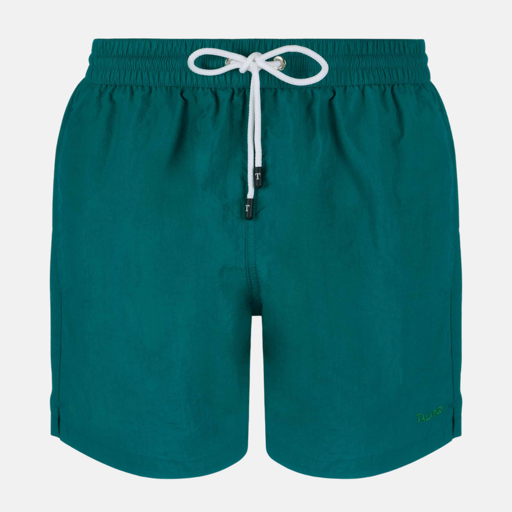 Costume Mare Talarico Tinta Unita Con Tasca Bicolore Ottanio / Verde