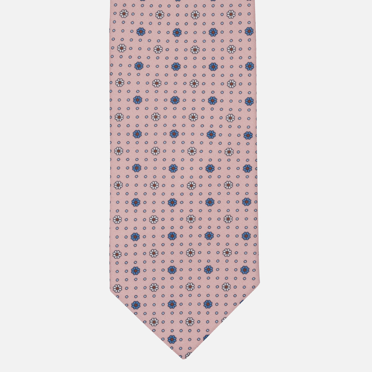 Cravatta Collezione 1999 in Seta Twill Fantasia Floreale Rosa Azzurro