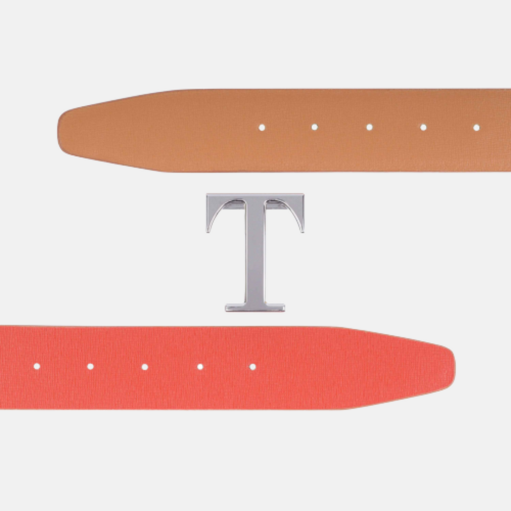 Cintura Bicolor Rosso/Cammello