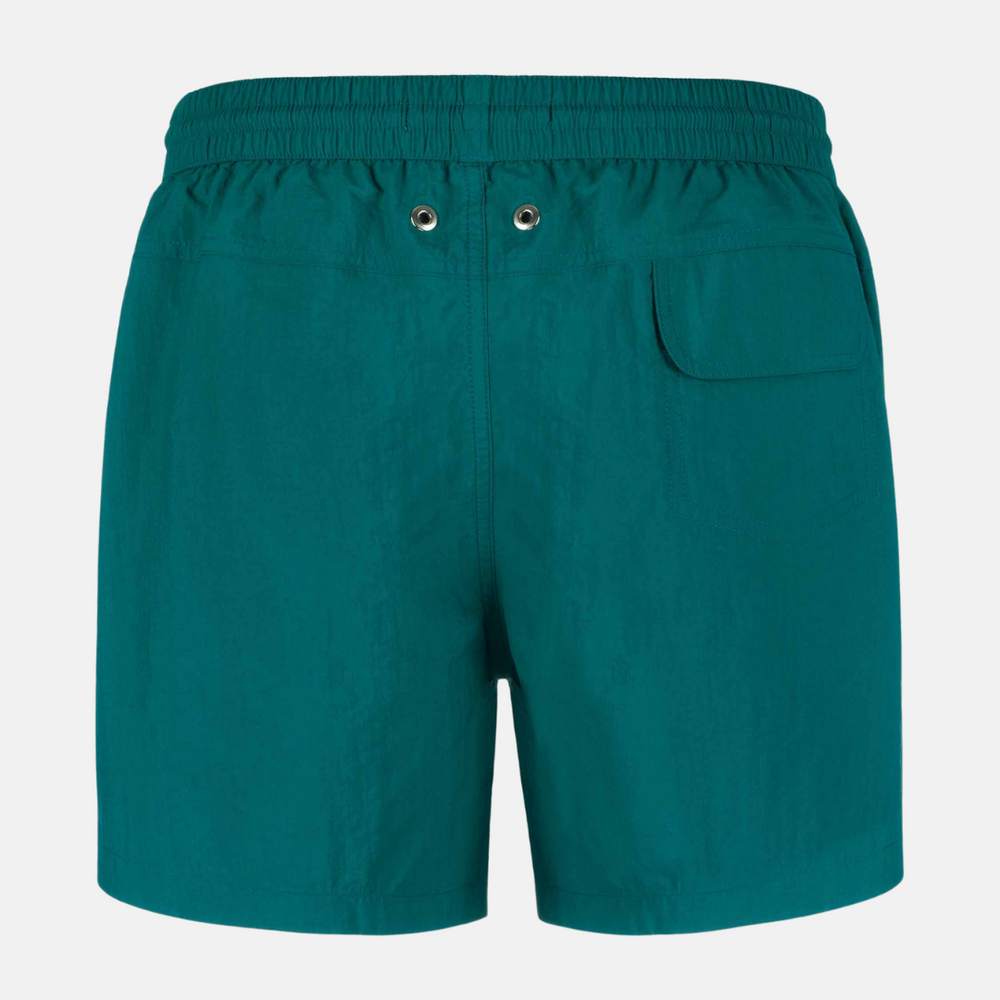 Costume Mare Talarico Tinta Unita Con Tasca Bicolore Ottanio / Verde