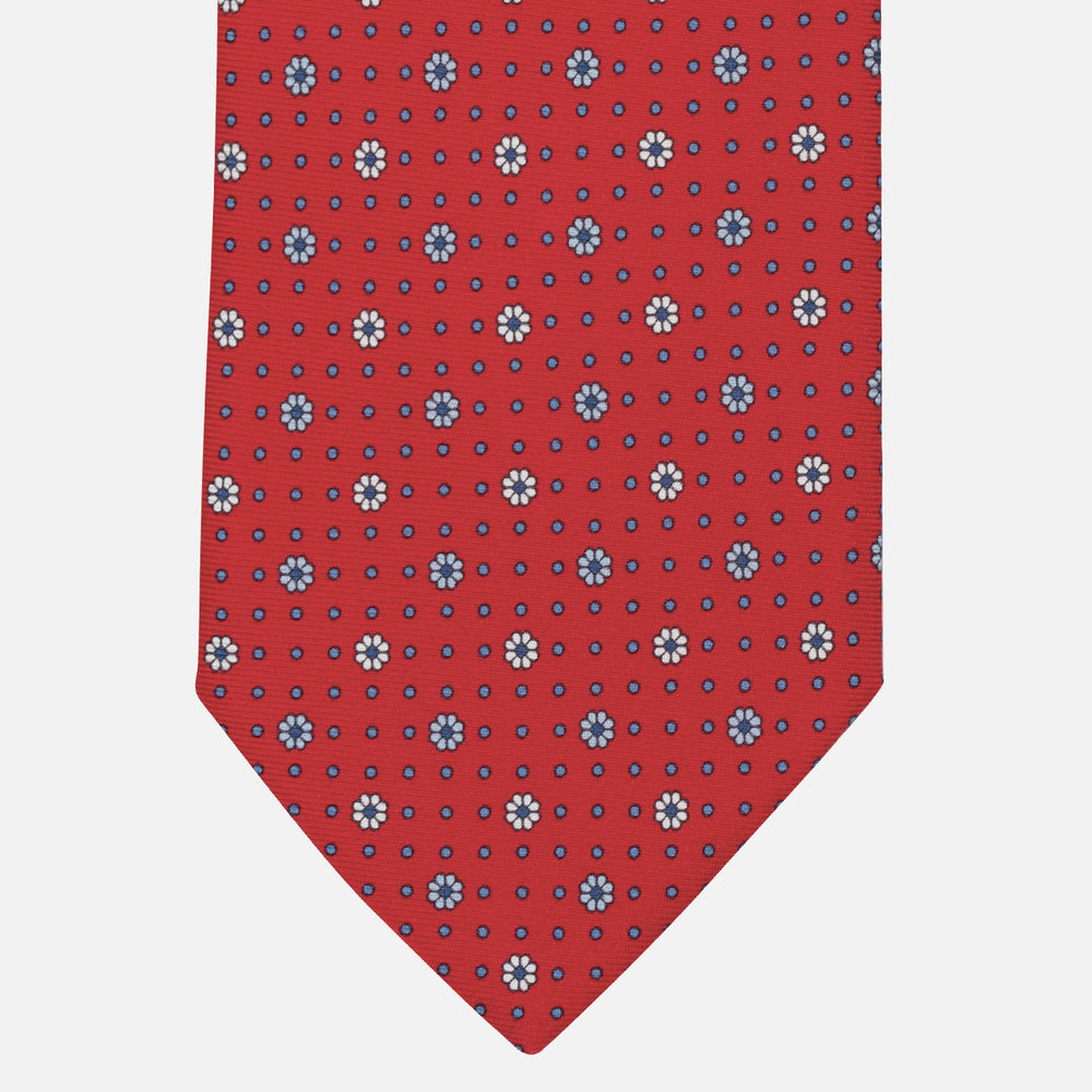 1999 Collection Tie in Heavy Silk Blue Geometric Pattern