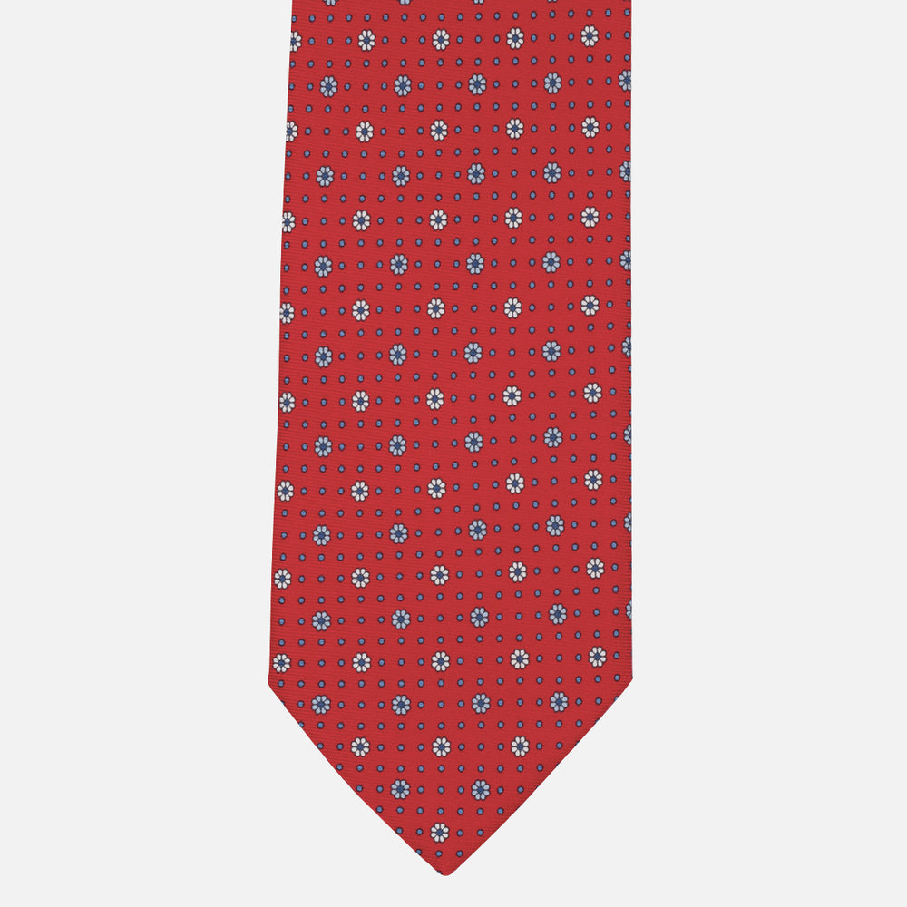 1999 Collection Tie in Heavy Silk Blue Geometric Pattern