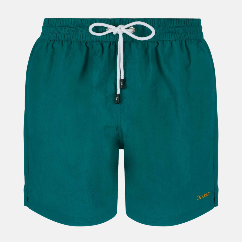 Costume Mare Talarico Tinta Unita Con Tasca Bicolore  Ottanio /Arancio