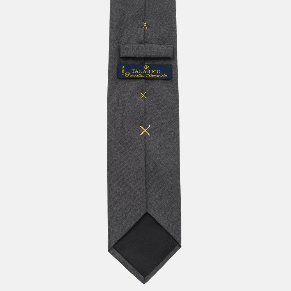 Cravatta 3 pieghe in Lana Grigio