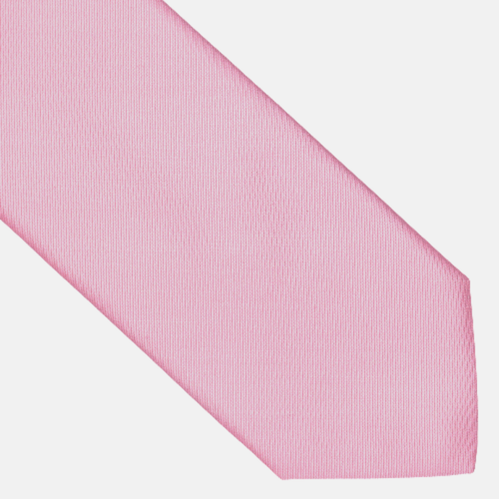 Solid Pink Reps Silk Tie - TAL259