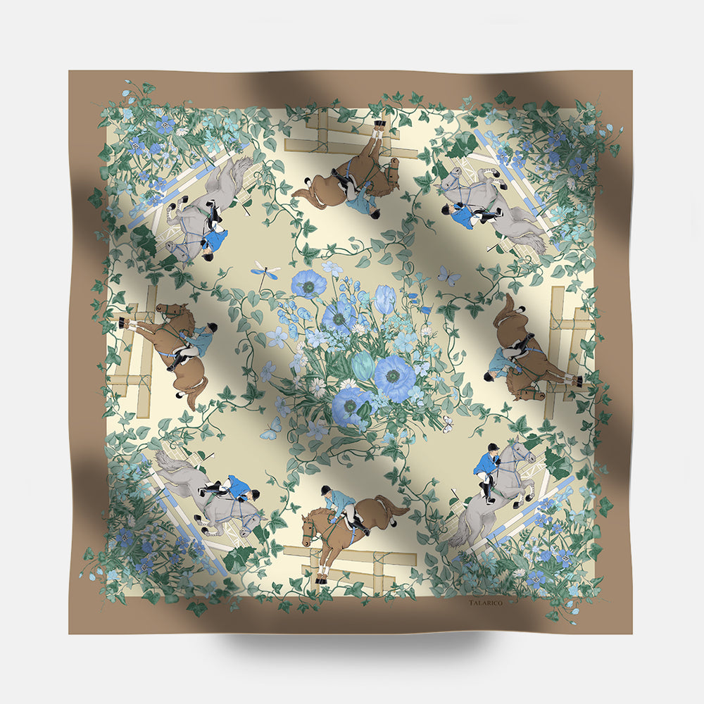 Foulard In Seta Twill 90 Giardino Equestre