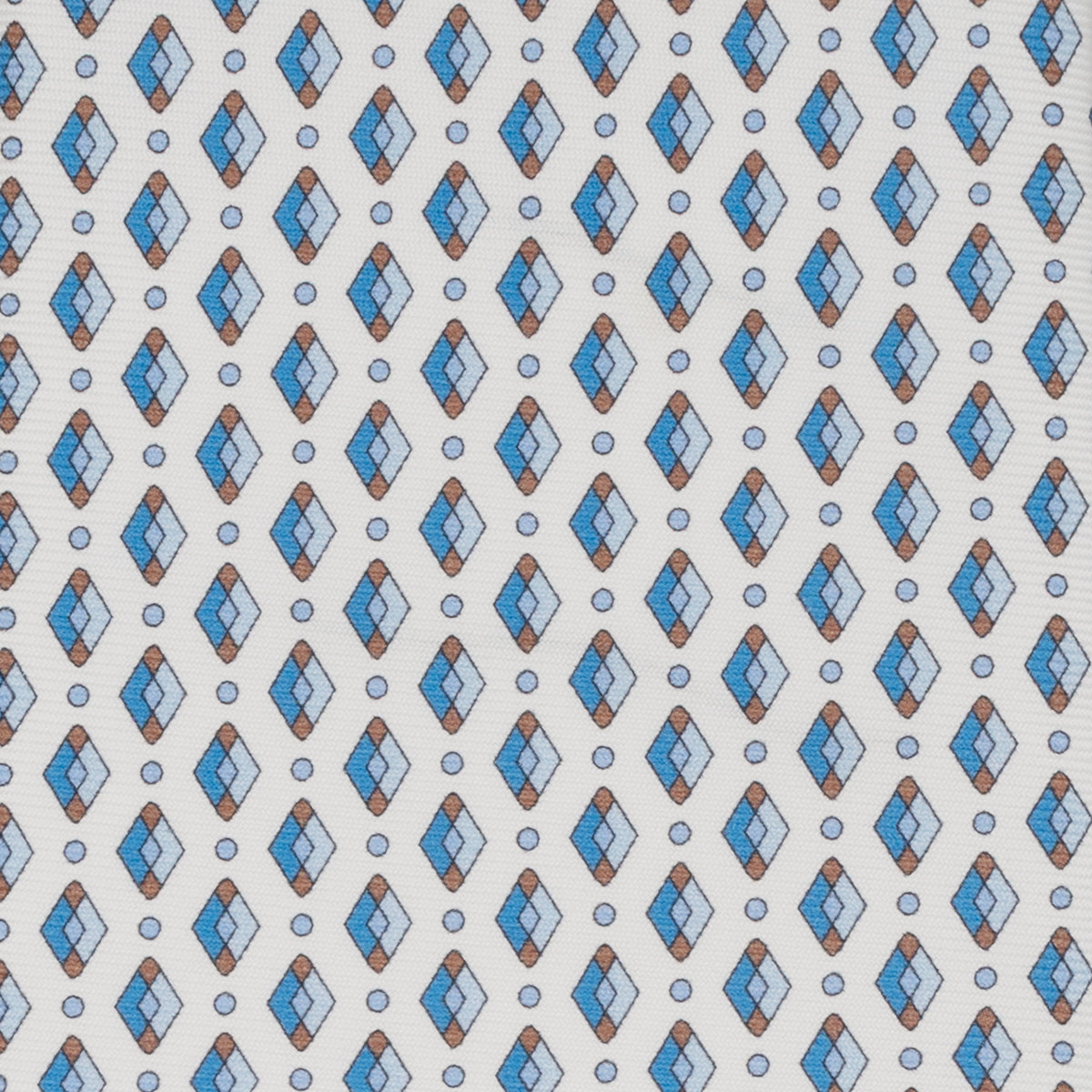 1999 Collection Tie in Heavy Silk Blue Geometric Pattern