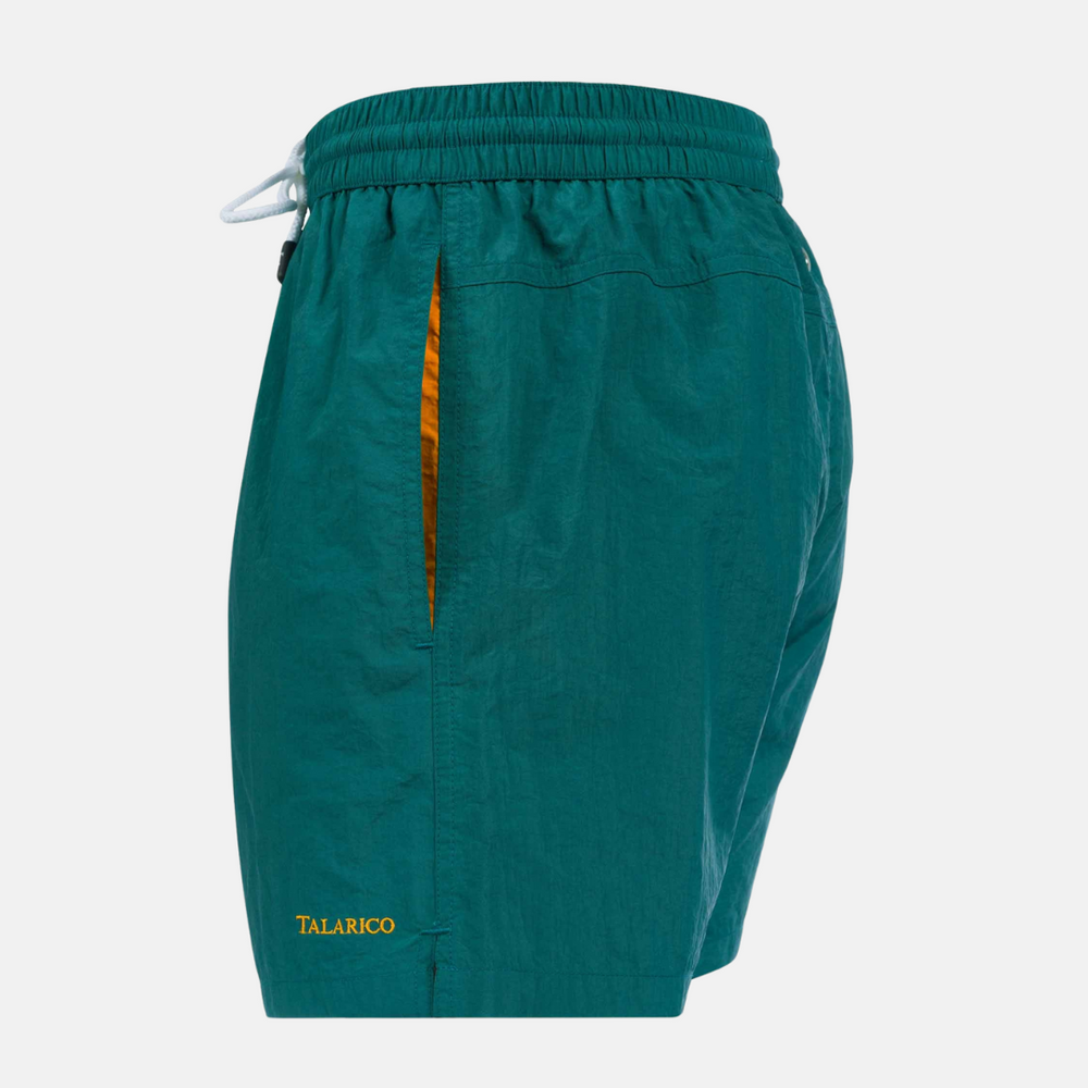 Costume Mare Talarico Tinta Unita Con Tasca Bicolore  Ottanio /Arancio