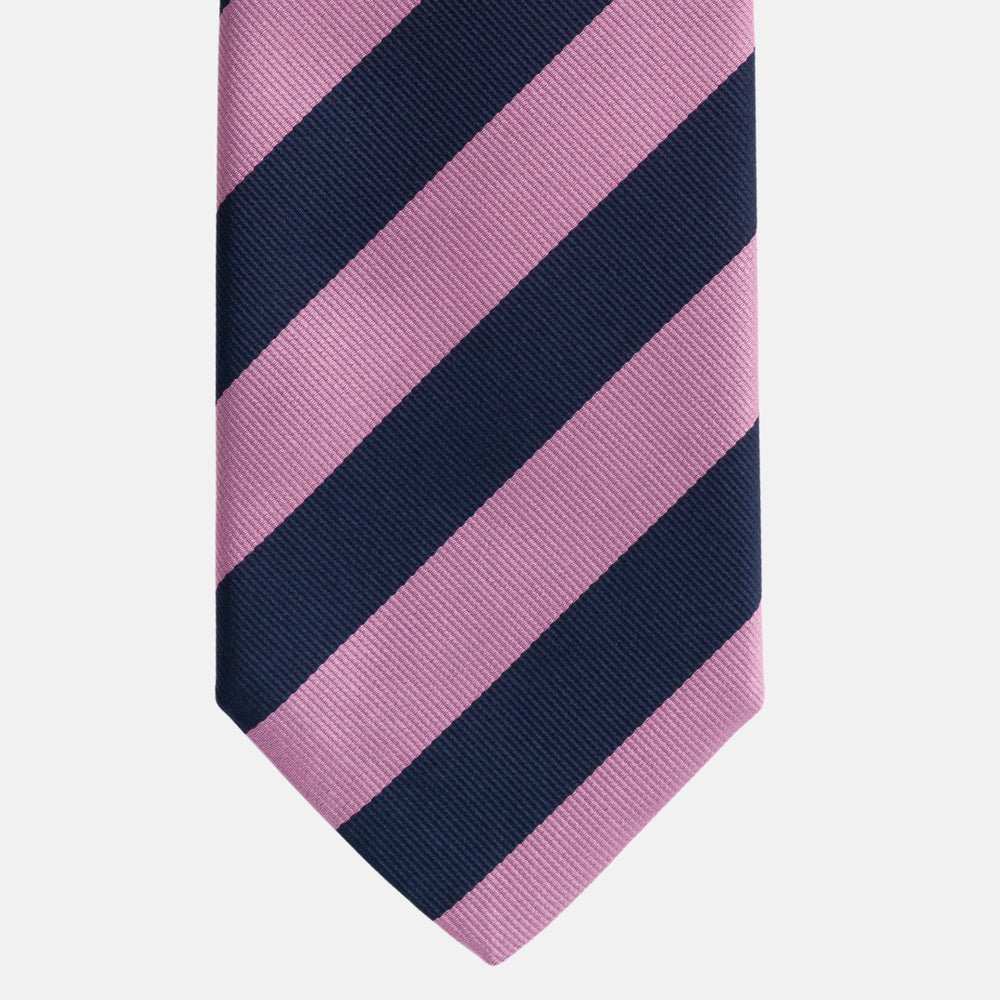 Regimental Blue Pink Silk Tie TAL 512