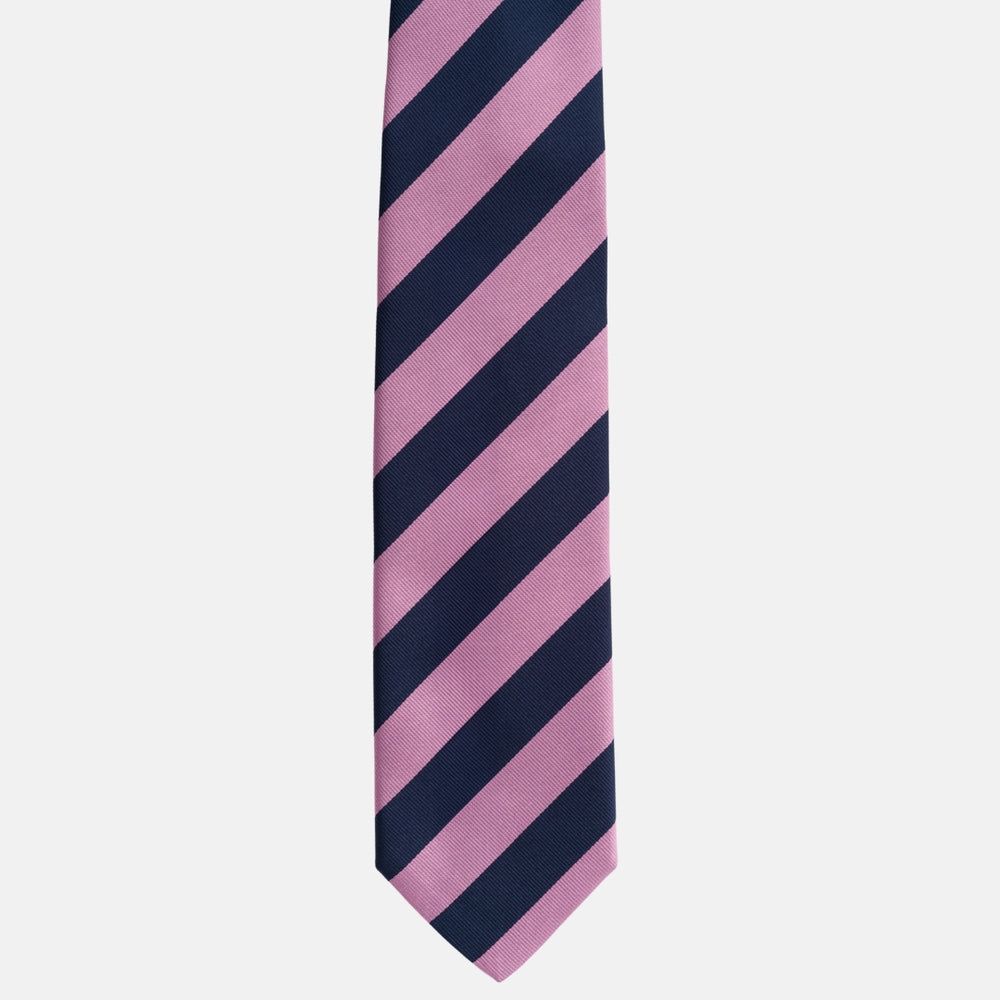 Regimental Blue Pink Silk Tie TAL 512