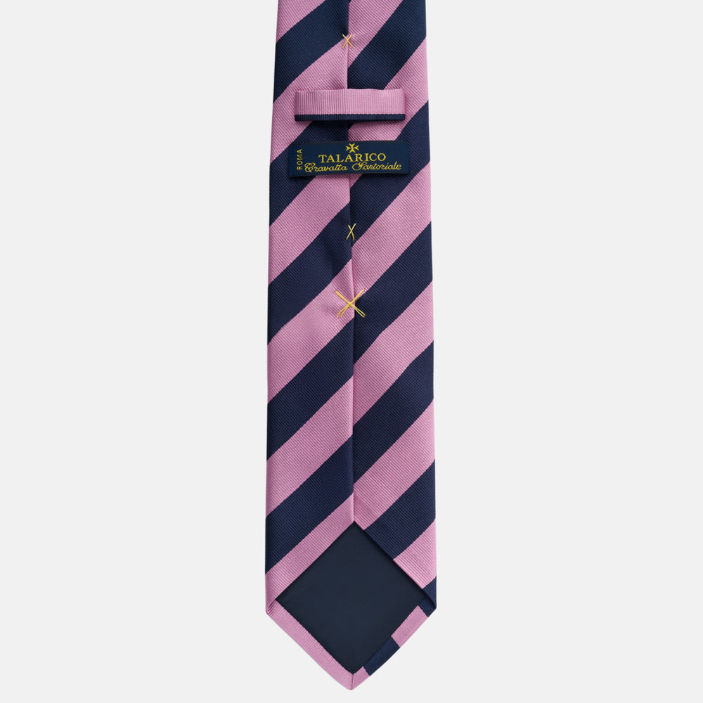 Regimental Blue Pink Silk Tie TAL 512