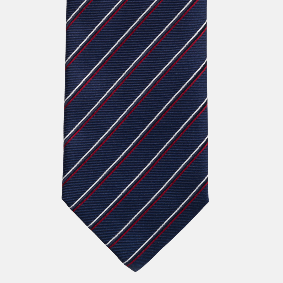 1999 Collection Tie in Heavy Silk Blue with Thin Stripes