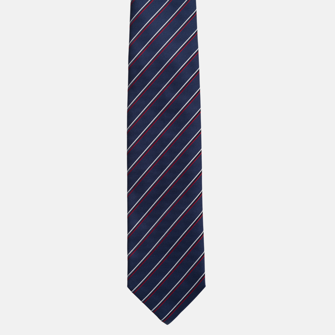 1999 Collection Tie in Heavy Silk Blue with Thin Stripes