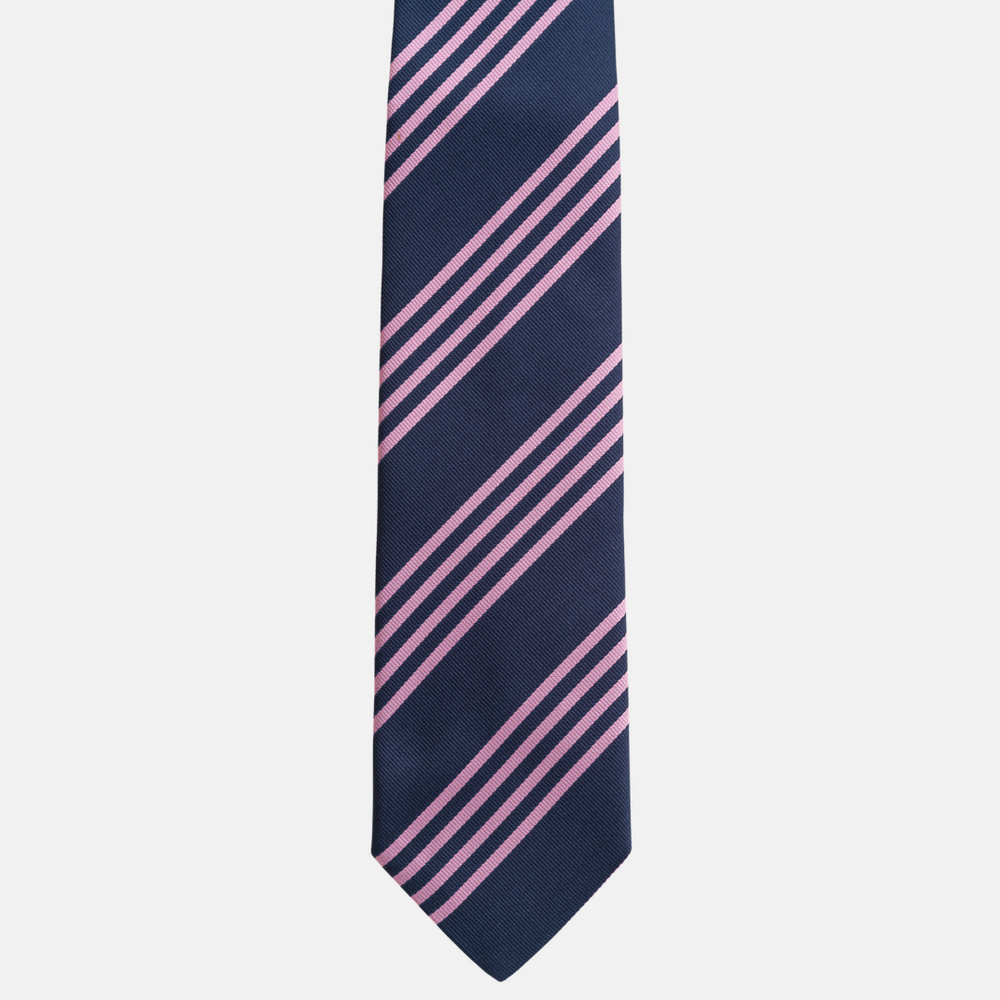 Regimental Blue Pink Silk Tie TAL 535