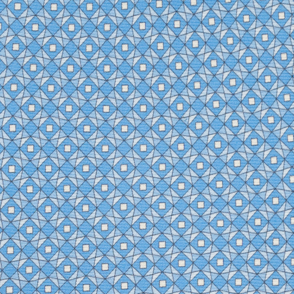 Cravatta 3 pieghe in Seta, Fantasia Geometrica, Celeste - JA055920-3