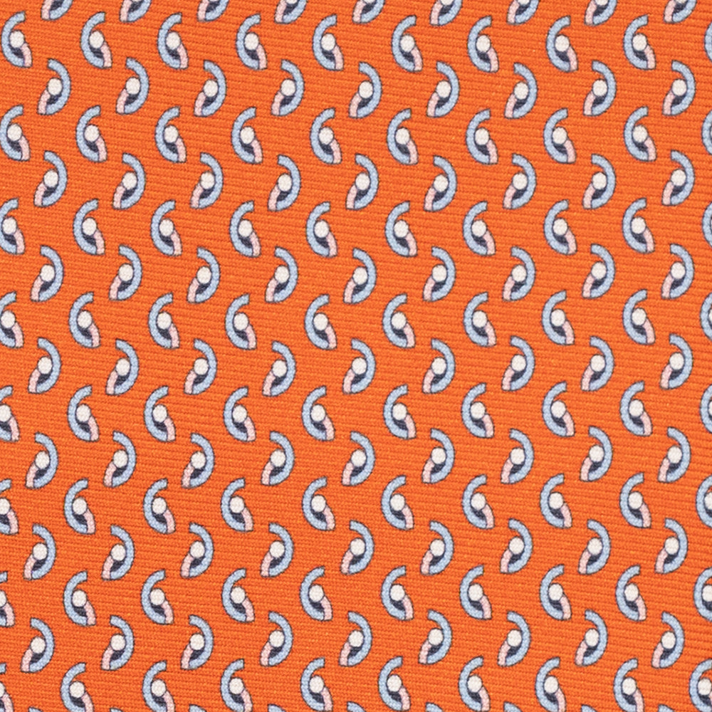 Cravatta 3 pieghe in Seta, Micro Fantasia, Arancione - JC056131-3
