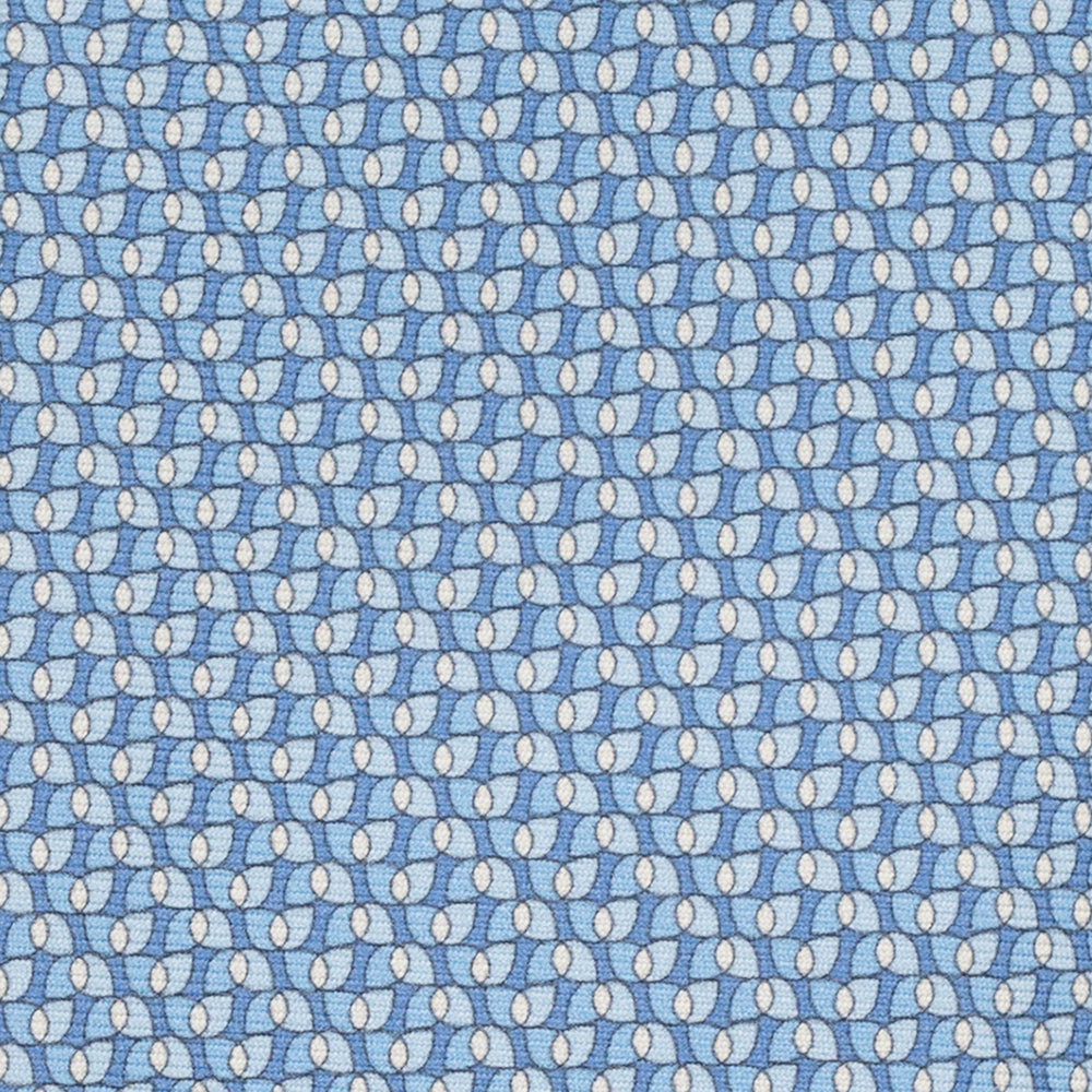 Cravatta 3 pieghe in Seta, Fantasia Geometrica, Celeste - JA056123-3