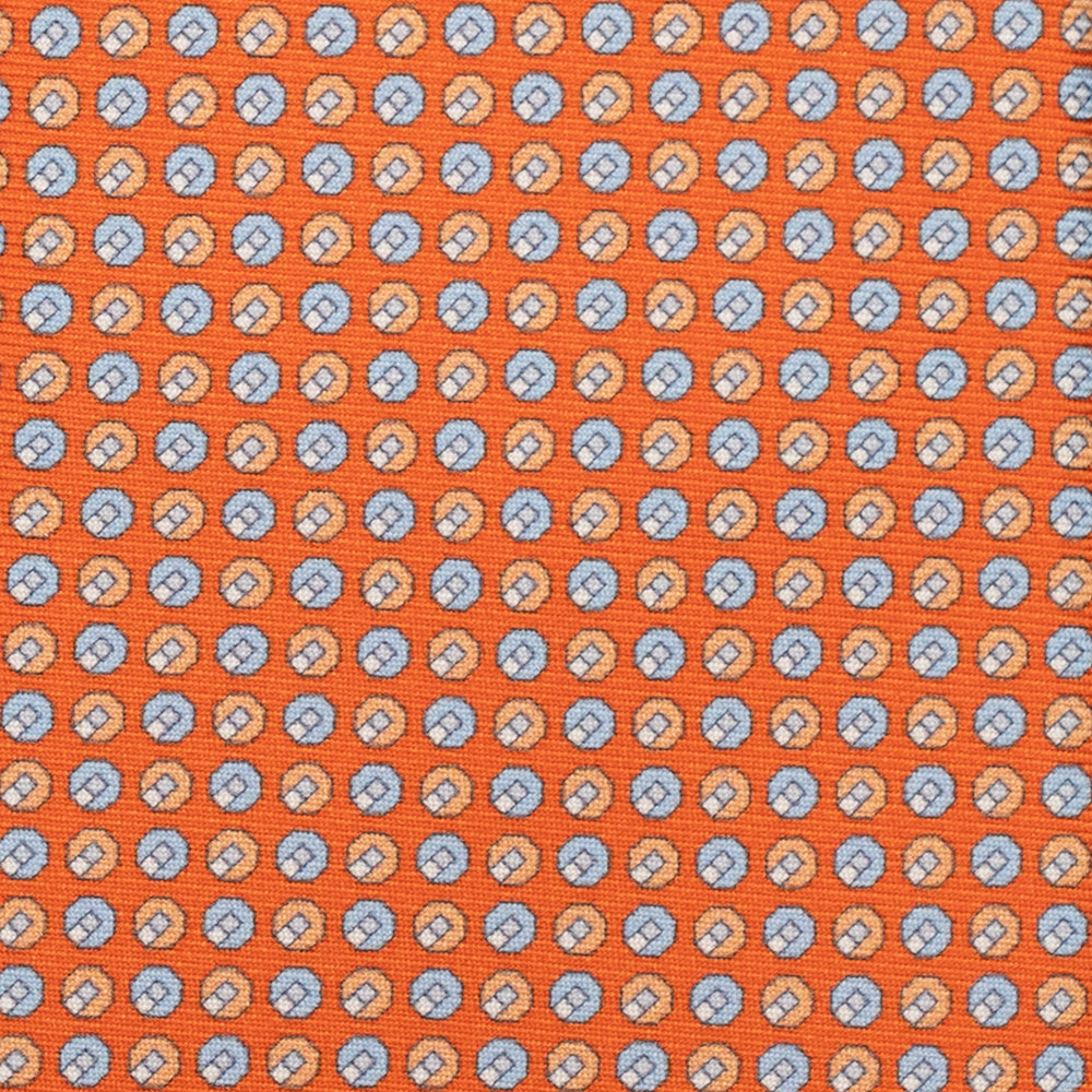 Cravatta 3 pieghe in Seta, Micro Fantasia, Arancione - JC056670-3