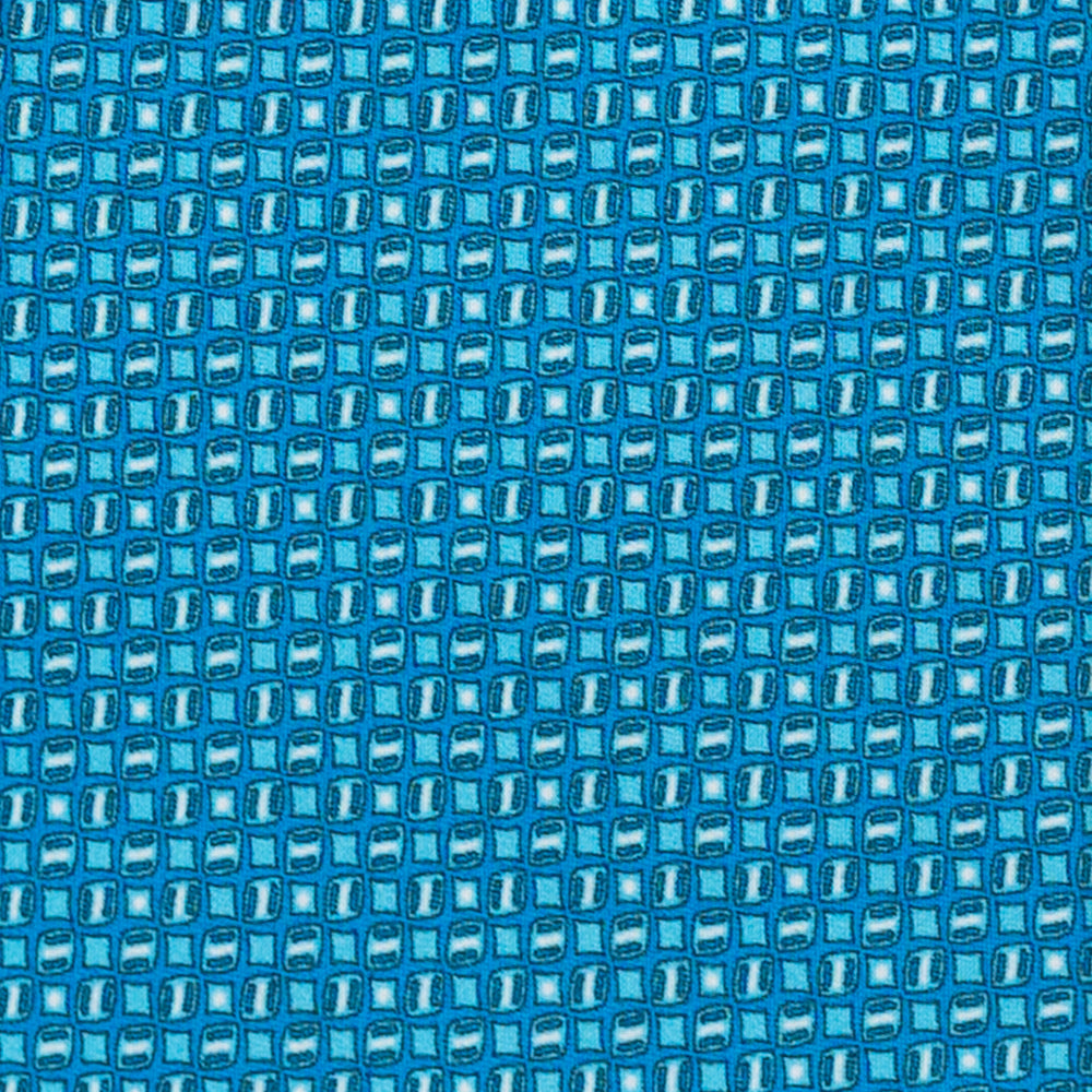 Cravatta 3 Pieghe in Raso Satin Micro Fantasia Azzurro - JA241003-3