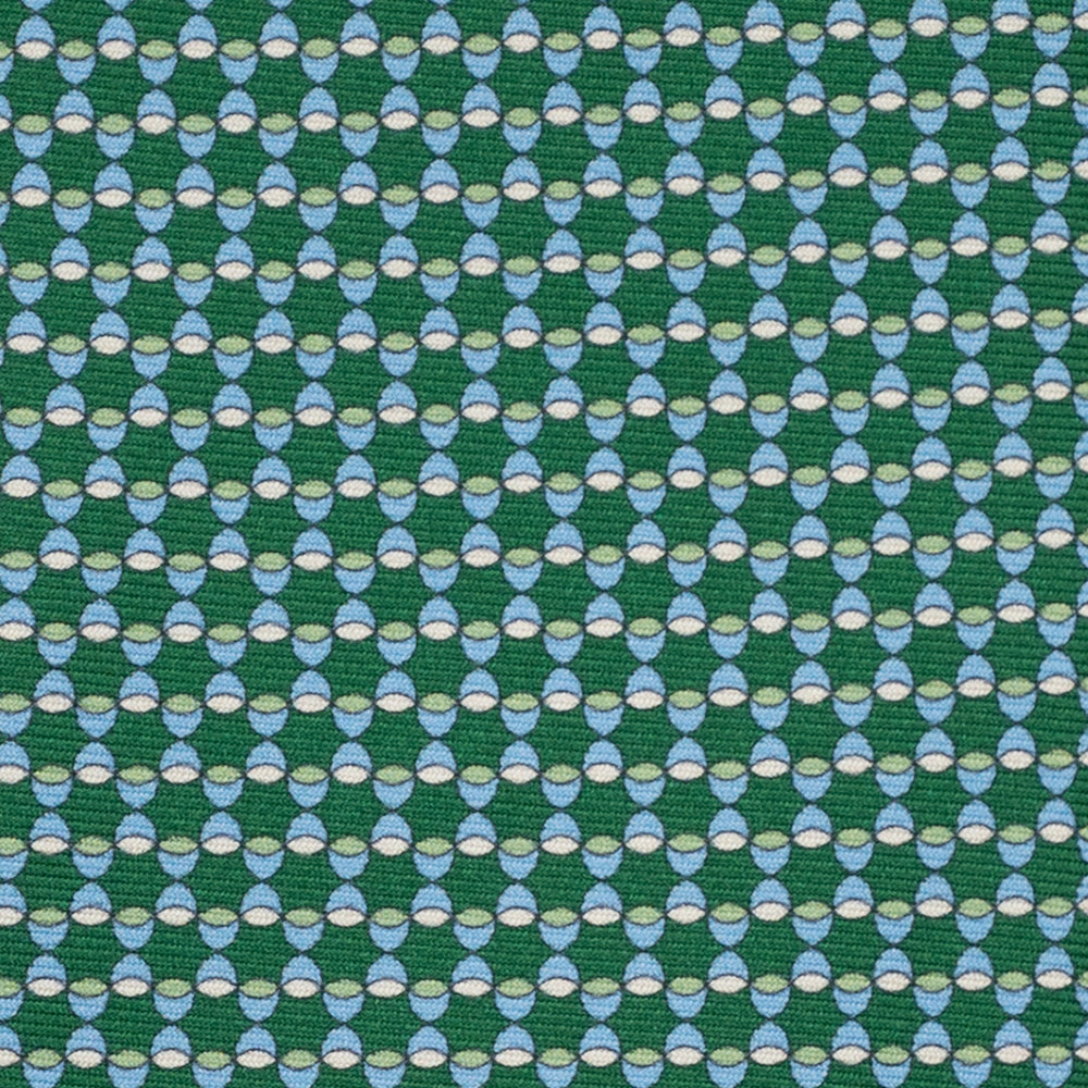 Cravatta 3 pieghe in Seta, Fantasia Geometrica, Verde - JC057249-3