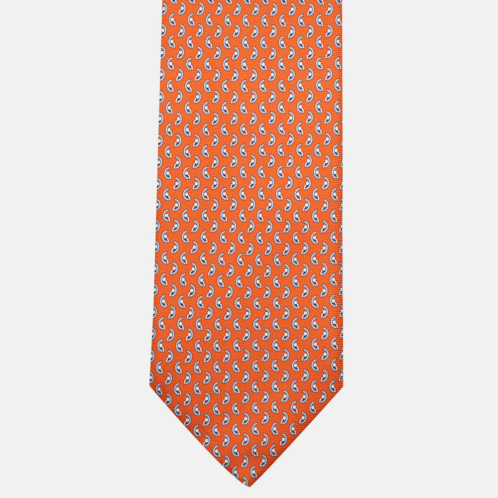 Cravatta 3 pieghe in Seta, Micro Fantasia, Arancione - JC056131-3