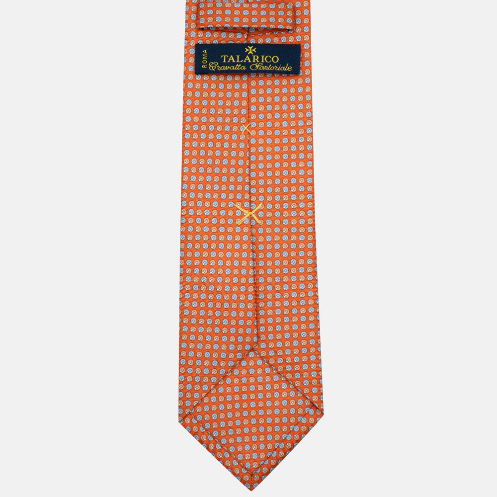 Cravatta 3 pieghe in Seta, Micro Fantasia, Arancione - JC056670-3